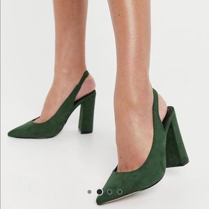 ASOS green sling heels